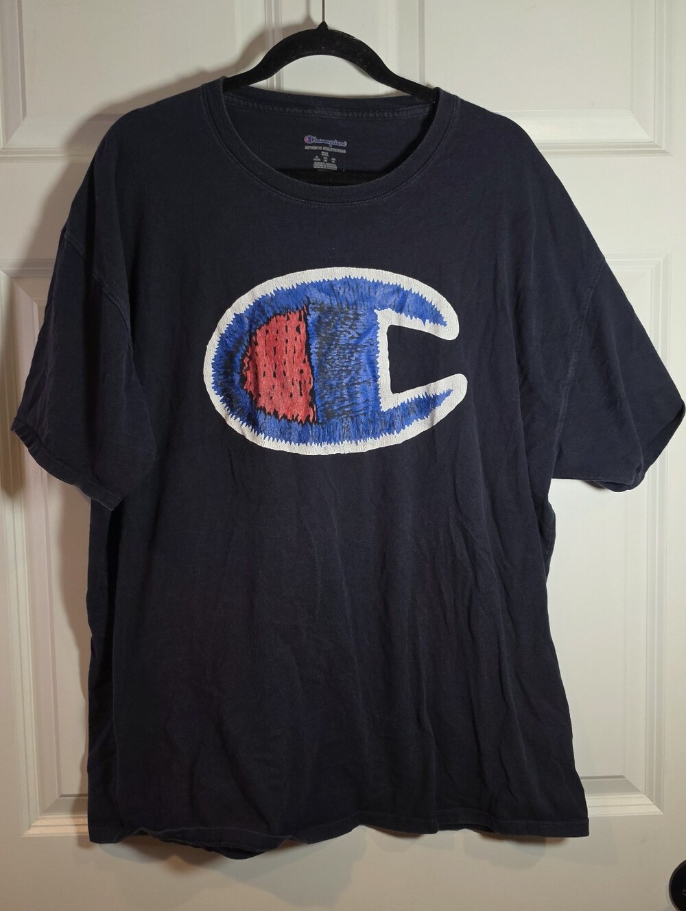 Champion Men’s Navy Graphic Logo T-Shirt - Blue & Red 2XL